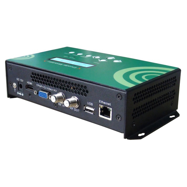 FUTV4658 DVB-C(QAM)/DVB-T/ATSC 8VSB /ISDBT MPEG-4 AVC/H.264 HD Encoder Modulator (Tuner, HD ,YPbPr/CVBS(AV)/S-Video in; RF out) with USB Record/Save/Playback/Upgrade and Webserver Manage for Home Use